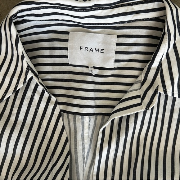 FRAME DENIM đź‘” Oversized Striped Blouse with exaggerated sleeves - Picture 3 of 8